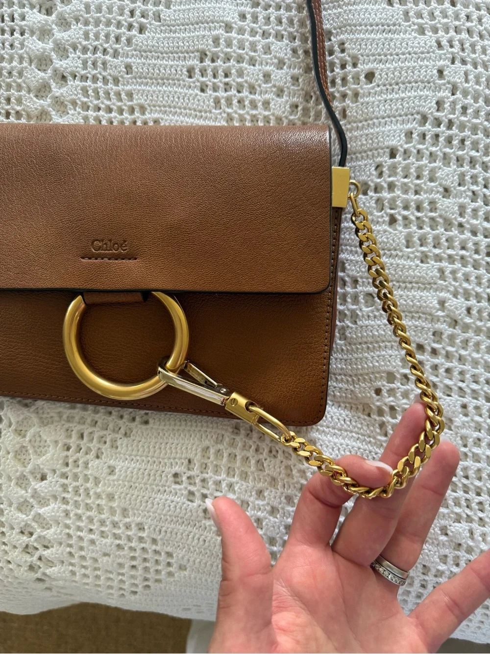 Chloe - Small Leather Crossbody Bag in Brown